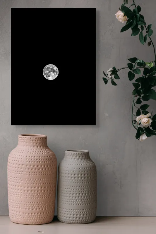 Tablou Canvas, "Luna plină pe cerul nopții", Lună, Claritate, Întuneric, Lumină, Mister, Noapte, Cer, Frumusețe, Solitudine, Pace, Enigmă, Spațiu, Liniște, Vise, Fascinație, 39 x 54 cm – poza 6
