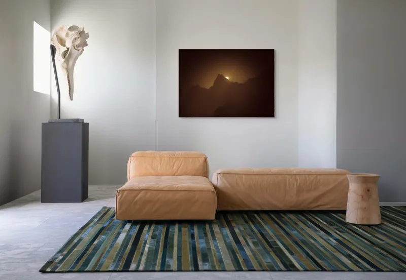 Tablou Canvas, "Răsărit de lună peste munți misterioși", Mister, Umbre, Lumină, Siluete, Munți, Apus, Vârfuri, Strălucire, Tăcere, 100 x 70 cm – poza 7