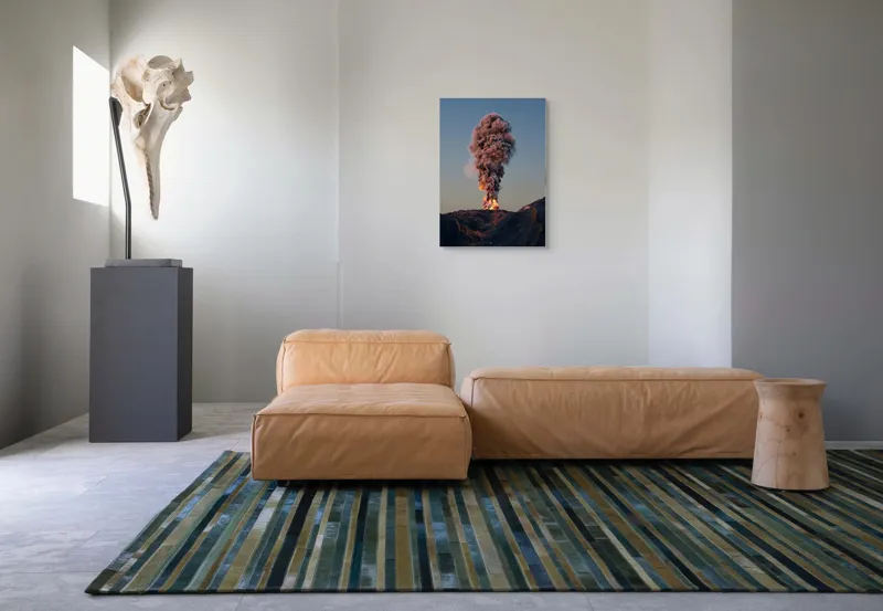 Tablou Canvas, "Eruptia vulcanului la apus", Nor, Erupție, Fum, Vulcan, Cer, Lava, Explozie, Impact, Seară, Peisaj, 50 x 70 cm – poza 7