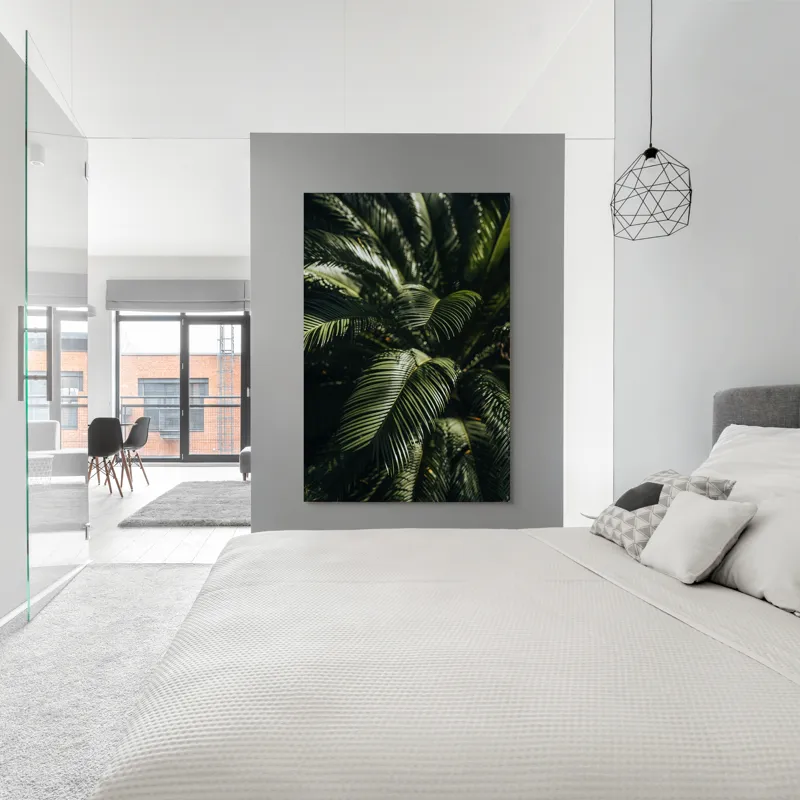 Tablou Canvas, "Frunzele misteriose ale junglelor tropicale", Frumusețe, Lumină, Verdeață, Frunze, Natură, Textură, 100 x 150 cm – poza 5