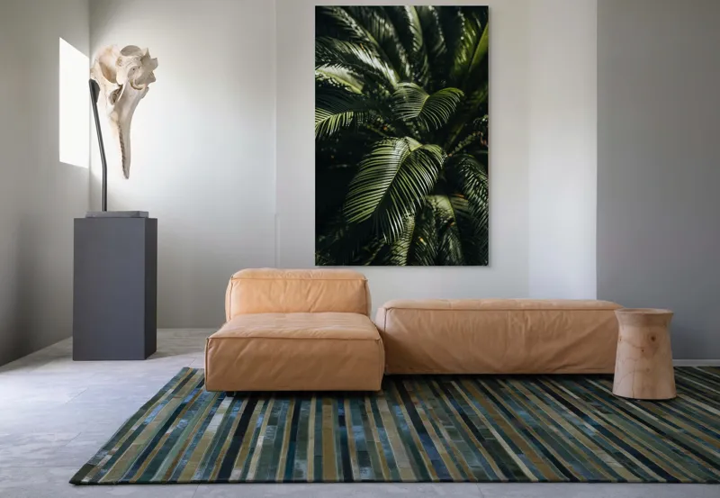 Tablou Canvas, "Frunzele misteriose ale junglelor tropicale", Frumusețe, Lumină, Verdeață, Frunze, Natură, Textură, 100 x 150 cm – poza 7