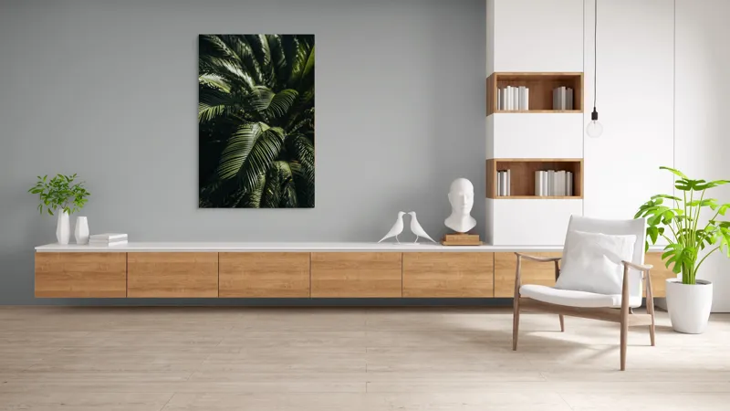 Tablou Canvas, "Frunzele misteriose ale junglelor tropicale", Frumusețe, Lumină, Verdeață, Frunze, Natură, Textură, 100 x 150 cm – poza 8