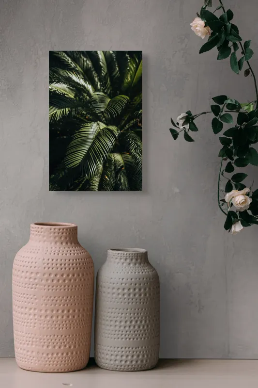 Tablou Canvas, "Frunzele misteriose ale junglelor tropicale", Frumusețe, Lumină, Verdeață, Frunze, Natură, Textură, 26 x 39 cm – poza 6