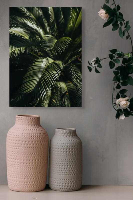 Tablou Canvas, "Frunzele misteriose ale junglelor tropicale", Frumusețe, Lumină, Verdeață, Frunze, Natură, Textură, 39 x 54 cm – poza 6