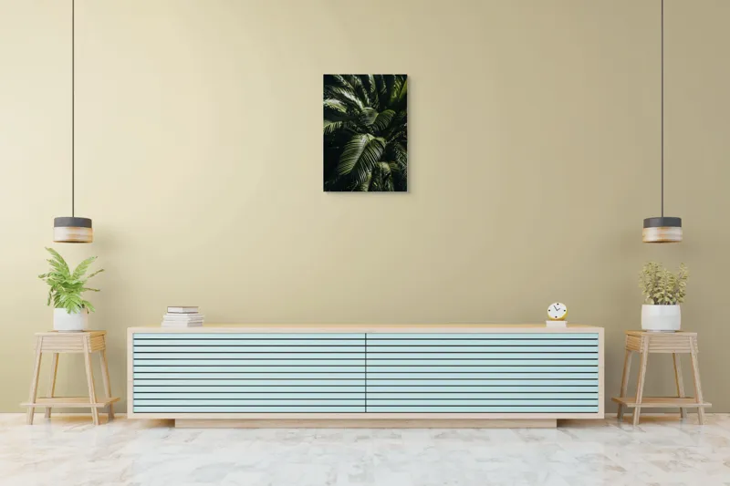Tablou Canvas, "Frunzele misteriose ale junglelor tropicale", Frumusețe, Lumină, Verdeață, Frunze, Natură, Textură, 50 x 70 cm – poza 6
