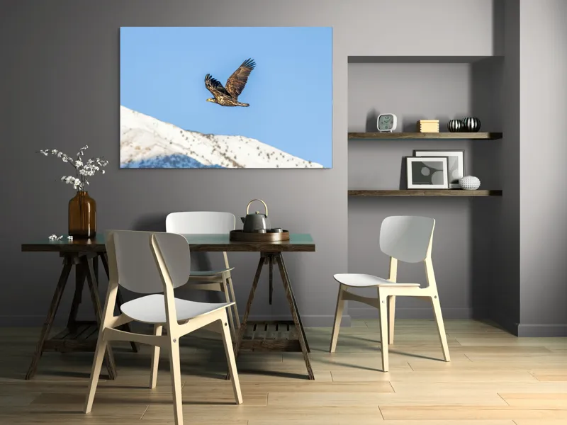 Tablou Canvas, "Vulturul stăpân al cerului albastru", Vultur, Cer, Zbor, Munte, Nevatat, Libertate, Natură, Majestuos, Aripi, Peisaj, 150 x 100 cm – poza 5