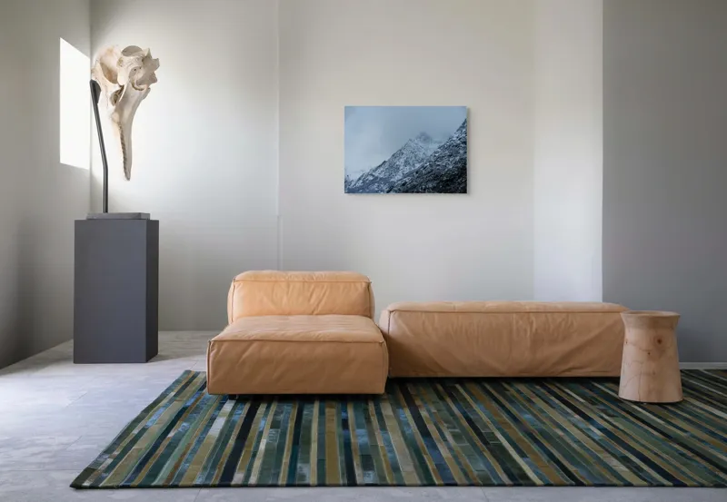 Tablou Canvas, "Munți învăluiți de ceață albăstruie", Nor, Munte, Frig, Pădure, Zăpadă, Ceață, Piscuri, Iarnă., 70 x 50 cm – poza 8