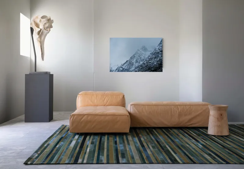 Tablou Canvas, "Munți învăluiți de ceață albăstruie", Nor, Munte, Frig, Pădure, Zăpadă, Ceață, Piscuri, Iarnă., 90 x 50 cm – poza 8