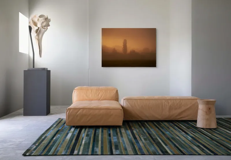 Tablou Canvas, "Tainele dimineții învăluite în ceață", Ceață, Apus, Siluete, Mister, Liniște, Natură, Copaci, Vise, Amurg, Peisaj, 100 x 70 cm – poza 7