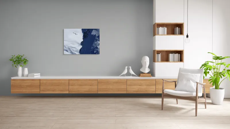 Tablou Canvas, "Umbre dramatice pe crestele înzăpezite", Zăpadă, Umbre, Rocă, Alpin, Frig, Abrupt, Culoare, Contrast., 100 x 70 cm – poza 6