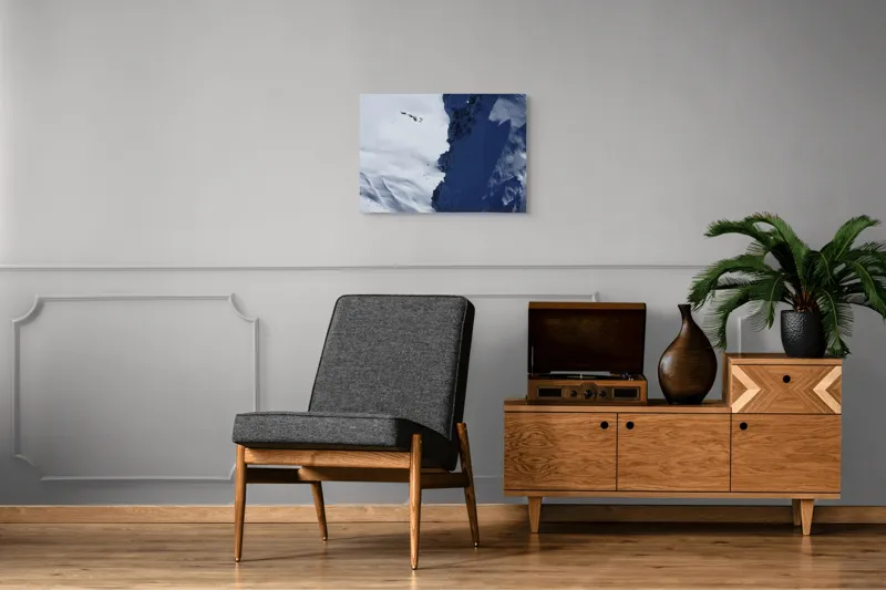 Tablou Canvas, "Umbre dramatice pe crestele înzăpezite", Zăpadă, Umbre, Rocă, Alpin, Frig, Abrupt, Culoare, Contrast., 70 x 50 cm – poza 4