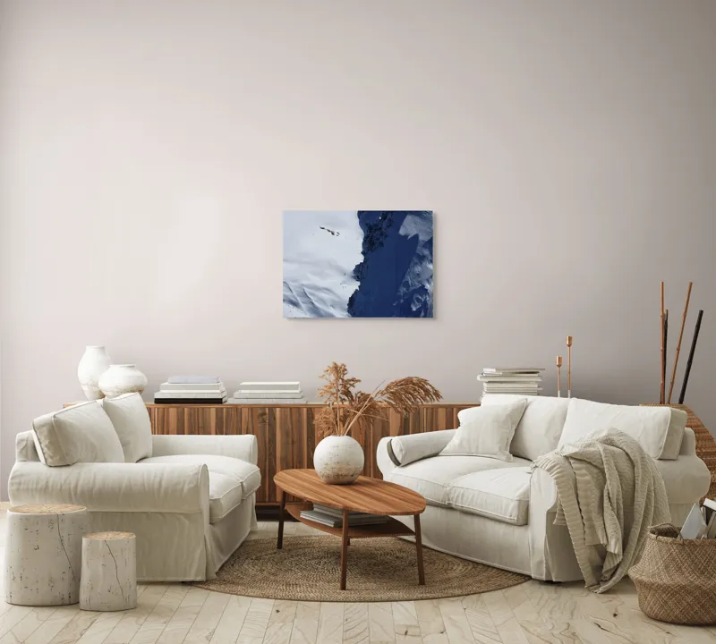 Tablou Canvas, "Umbre dramatice pe crestele înzăpezite", Zăpadă, Umbre, Rocă, Alpin, Frig, Abrupt, Culoare, Contrast., 70 x 50 cm – poza 6