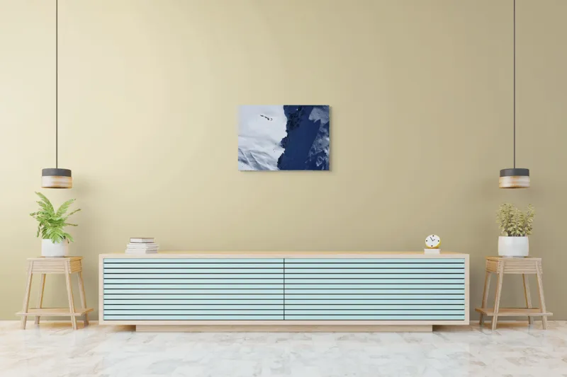 Tablou Canvas, "Umbre dramatice pe crestele înzăpezite", Zăpadă, Umbre, Rocă, Alpin, Frig, Abrupt, Culoare, Contrast., 70 x 50 cm – poza 7