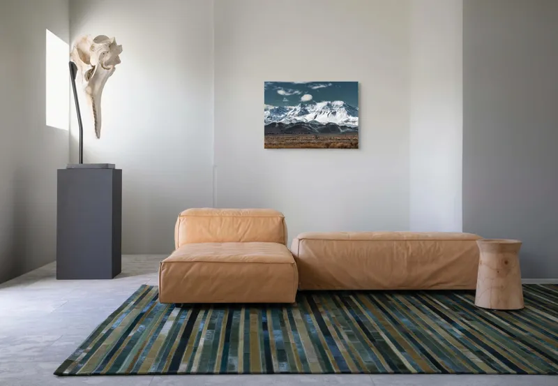 Tablou Canvas, "Vârfuri înzăpezite sub cer senin", Majestuoase, Montane, Zăpadă, Nori, Tranquil, Peisaj, Natură, Vârfuri, 70 x 50 cm – poza 8