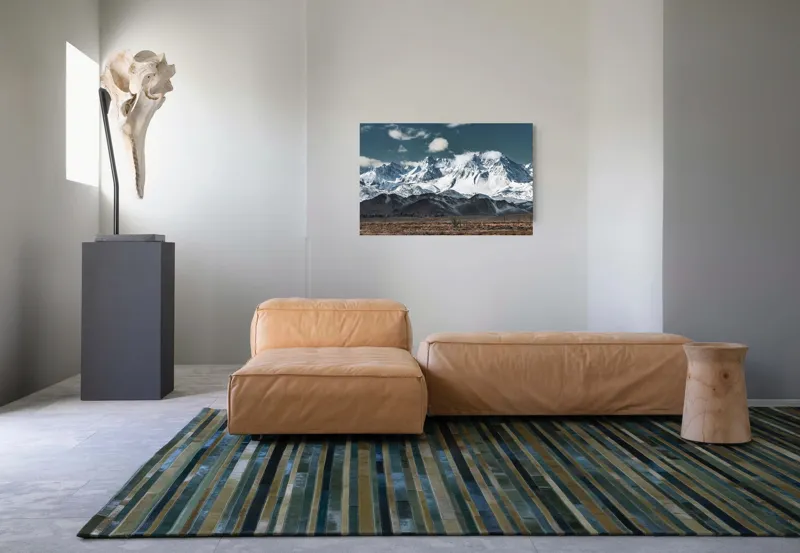 Tablou Canvas, "Vârfuri înzăpezite sub cer senin", Majestuoase, Montane, Zăpadă, Nori, Tranquil, Peisaj, Natură, Vârfuri, 90 x 50 cm – poza 8