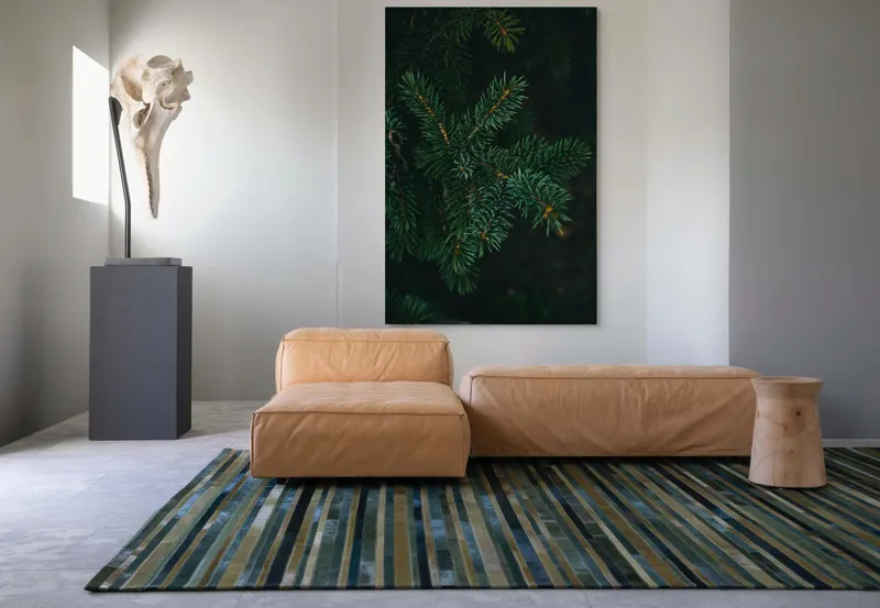 Tablou Canvas, "Crenguțe de brad în întuneric", Ace, Verde, Frunziș, Întuneric, Natură, Detaliu, Textură, Calm, Mușchi, Organic, 100 x 150 cm – poza 7