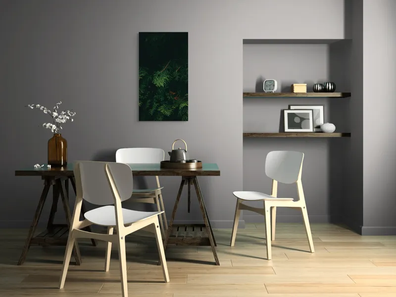 Tablou Canvas, "Verdele ascuns în tăcerea pădurii", Verde, Frunziș, Întuneric, Natura, Mister, Umbre, Textură, Rămuriș, 50 x 90 cm – poza 4