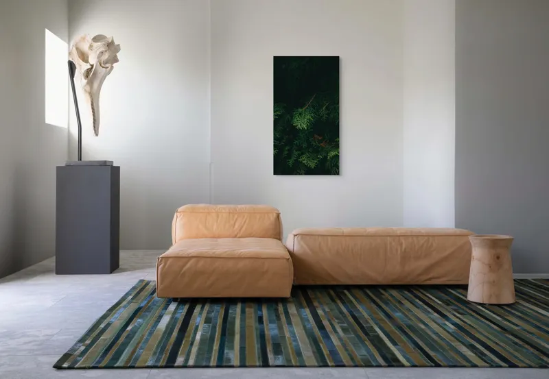 Tablou Canvas, "Verdele ascuns în tăcerea pădurii", Verde, Frunziș, Întuneric, Natura, Mister, Umbre, Textură, Rămuriș, 50 x 90 cm – poza 5