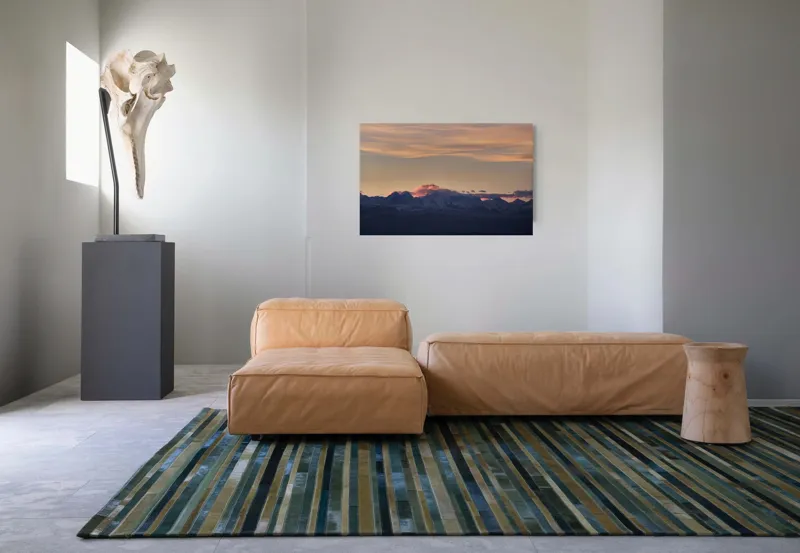 Tablou Canvas, "Apus de soare peste munți înzăpeziți", Nor, Munte, Amurg, Cer, Siluetă, Culoare, Lumină, Peisaj, Liniște, Întuneric, 90 x 50 cm – poza 8
