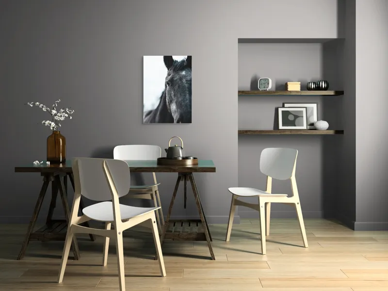 Tablou Canvas, "Calul priveste spre orizont alb.", Nu știu cine este în imagine., 50 x 70 cm – poza 5
