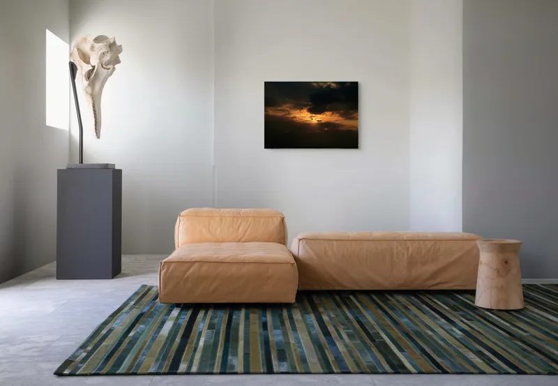 Tablou Canvas, "Soarele ascuns printre nori negri", Nor, Cer, Soare, Lumini, Umbre, Apus, Dramatism, Contrast, Mister, Frumusețe, 70 x 50 cm – poza 8