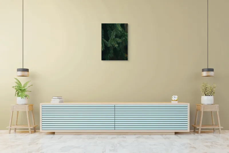 Tablou Canvas, "Verdele tainic al pădurii de brazi", Brad, Verde, Ramuri, Textură, Frunziș, 50 x 70 cm – poza 6