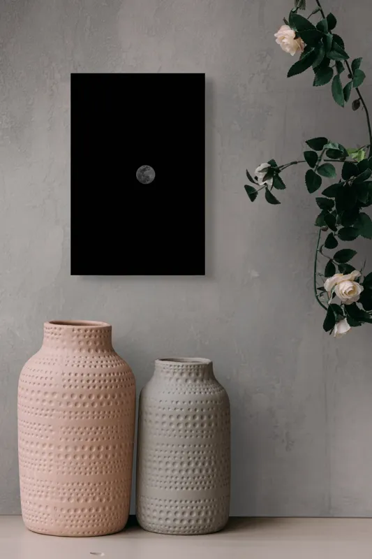 Tablou Canvas, "Luna strălucește în noaptea tăcută", Lună, Noapte, Cer, Mister, Lumină, Solitudine, Frumusețe, Calm, Întuneric, Univers, 26 x 39 cm – poza 6