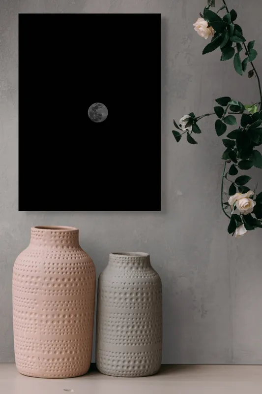 Tablou Canvas, "Luna strălucește în noaptea tăcută", Lună, Noapte, Cer, Mister, Lumină, Solitudine, Frumusețe, Calm, Întuneric, Univers, 39 x 54 cm – poza 6