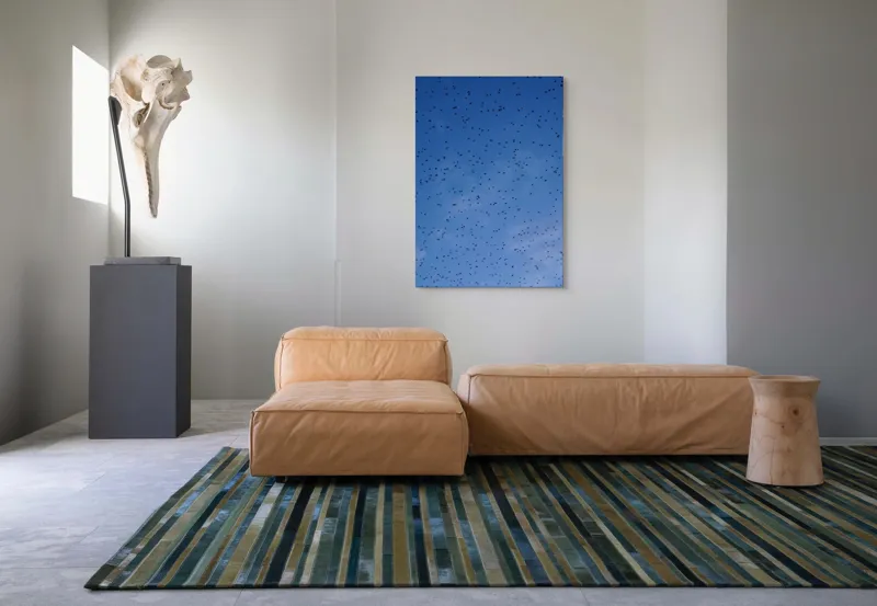 Tablou Canvas, "Dansul graurilor pe cerul albastru", Păsări, Zbor, Cer, Albastru, Mulțime, Vedere, Întindere, 70 x 100 cm – poza 7