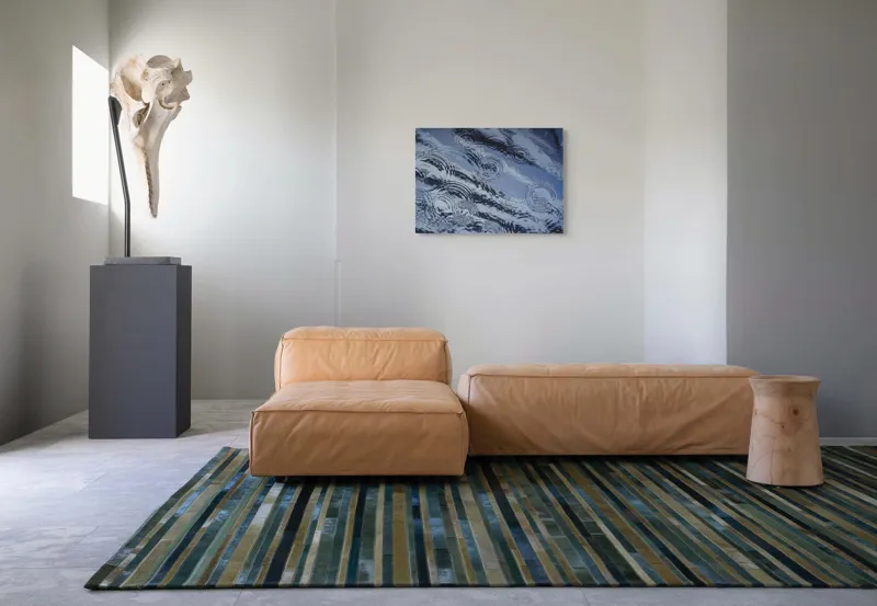 Tablou Canvas, "Picături de ploaie pe apă liniștită", Valuri, Cercuri, Apă, Reflecții, Textură, Plutire, Unde, Liniște, 70 x 50 cm – poza 8