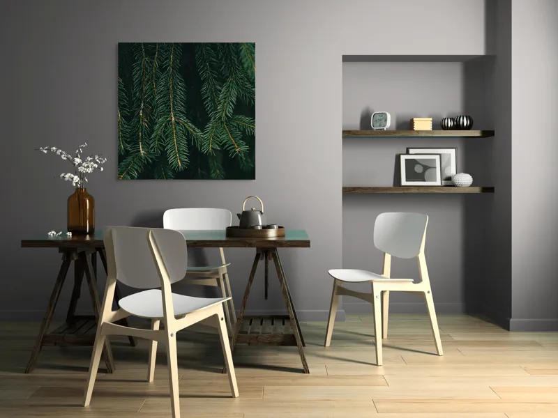 Tablou Canvas, "Misterul Crengilor de Brad Verde", Verde, Ace, Brad, Natural, Textură, Frumusețe, Pădure, Serenitate, 100 x 100 cm – poza 6