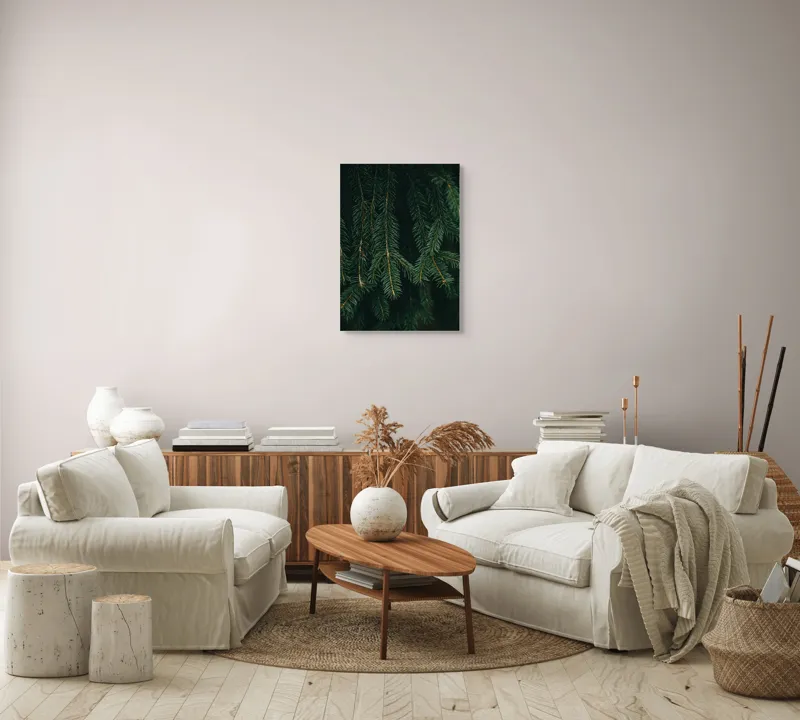 Tablou Canvas, "Misterul Crengilor de Brad Verde", Verde, Ace, Brad, Natural, Textură, Frumusețe, Pădure, Serenitate, 50 x 70 cm – poza 4
