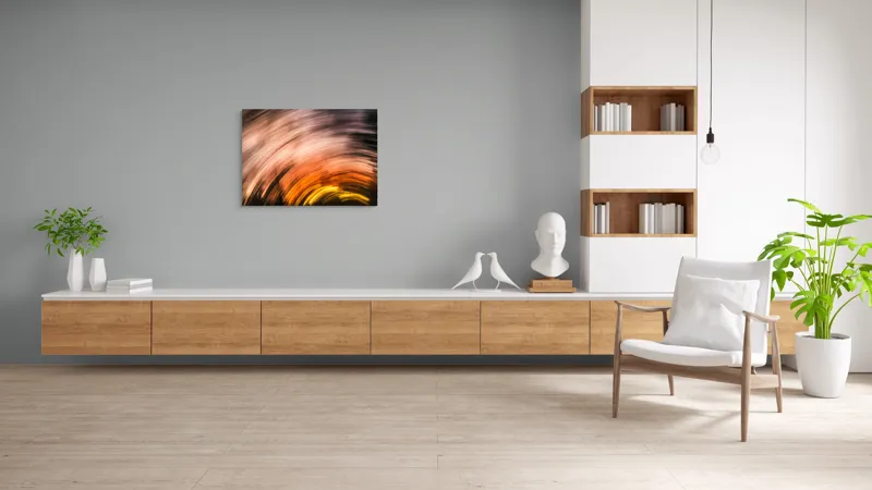 Tablou Canvas, "Vârtejul apusului în mișcare", Vârtej, Lumină, Culori, Apus, Mișcare, Abstracție, Căldură, Energie, 100 x 70 cm – poza 6