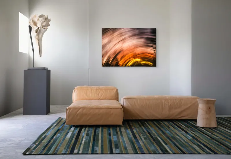 Tablou Canvas, "Vârtejul apusului în mișcare", Vârtej, Lumină, Culori, Apus, Mișcare, Abstracție, Căldură, Energie, 100 x 70 cm – poza 7
