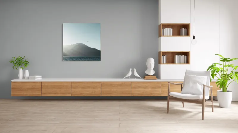 Tablou Canvas, "Pasărea singuratică deasupra munților liniștiți", Munte, Cer, Pasăre, Lac, Lumină, 100 x 100 cm – poza 8
