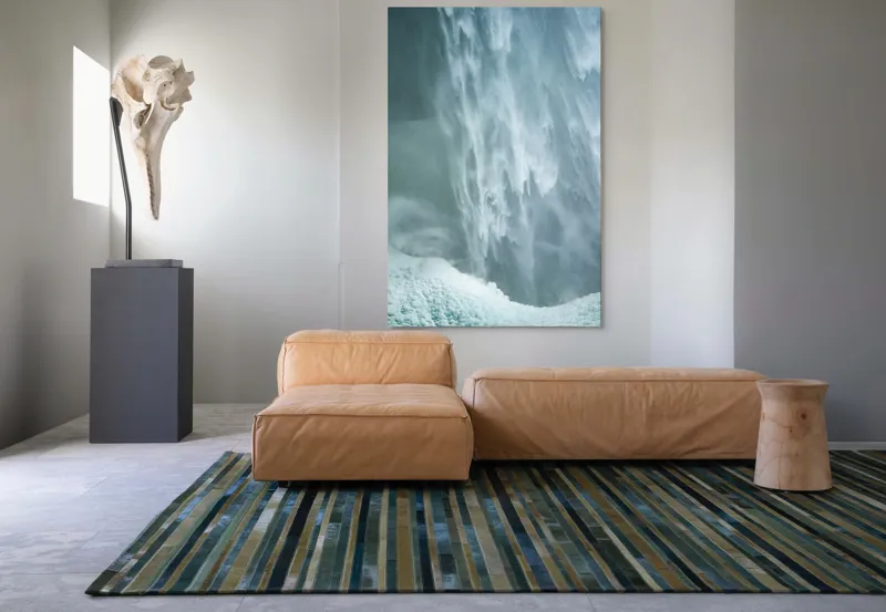 Tablou Canvas, "Cascadă înghețată în mijlocul iernii", Apă, Cascadă, Curgere, Forță, Natură, Spumă, Veloce, Frumusețe, Răcoritoare, 100 x 150 cm – poza 7