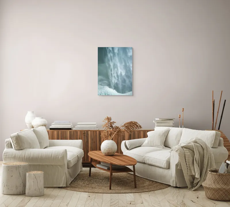 Tablou Canvas, "Cascadă înghețată în mijlocul iernii", Apă, Cascadă, Curgere, Forță, Natură, Spumă, Veloce, Frumusețe, Răcoritoare, 50 x 70 cm – poza 4