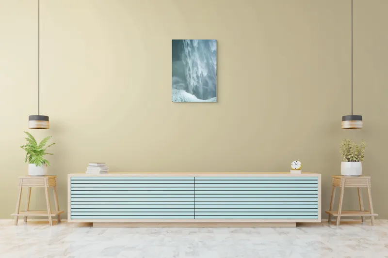 Tablou Canvas, "Cascadă înghețată în mijlocul iernii", Apă, Cascadă, Curgere, Forță, Natură, Spumă, Veloce, Frumusețe, Răcoritoare, 50 x 70 cm – poza 6