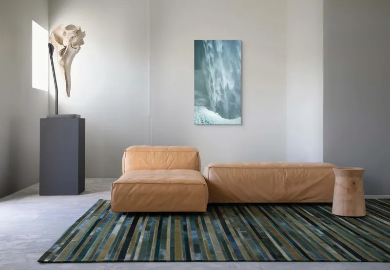 Tablou Canvas, "Cascadă înghețată în mijlocul iernii", Apă, Cascadă, Curgere, Forță, Natură, Spumă, Veloce, Frumusețe, Răcoritoare, 50 x 90 cm – poza 5