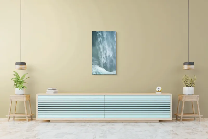 Tablou Canvas, "Cascadă înghețată în mijlocul iernii", Apă, Cascadă, Curgere, Forță, Natură, Spumă, Veloce, Frumusețe, Răcoritoare, 50 x 90 cm – poza 6