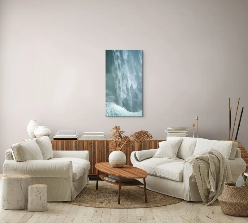 Tablou Canvas, "Cascadă înghețată în mijlocul iernii", Apă, Cascadă, Curgere, Forță, Natură, Spumă, Veloce, Frumusețe, Răcoritoare, 50 x 90 cm – poza 7