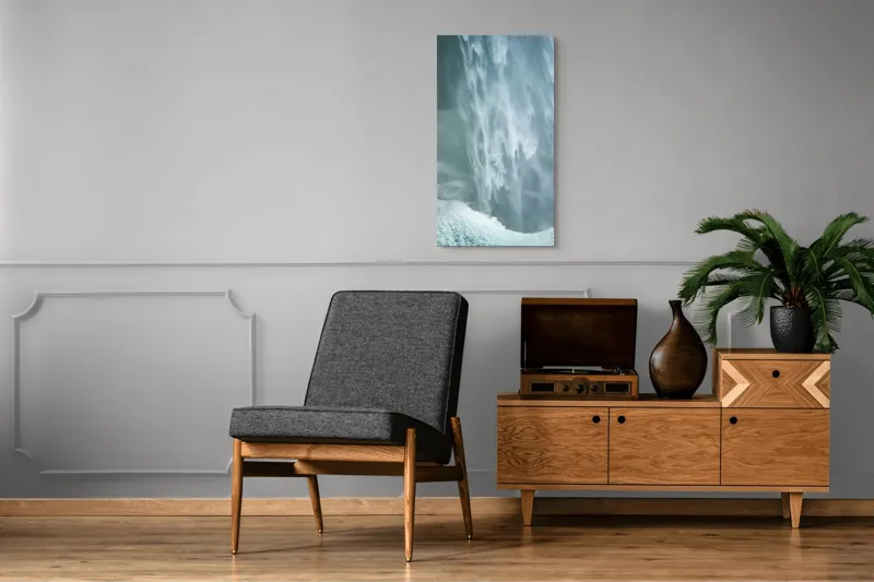 Tablou Canvas, "Cascadă înghețată în mijlocul iernii", Apă, Cascadă, Curgere, Forță, Natură, Spumă, Veloce, Frumusețe, Răcoritoare, 50 x 90 cm – poza 8
