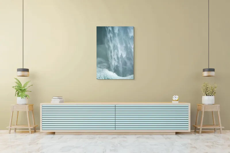 Tablou Canvas, "Cascadă înghețată în mijlocul iernii", Apă, Cascadă, Curgere, Forță, Natură, Spumă, Veloce, Frumusețe, Răcoritoare, 70 x 100 cm – poza 5