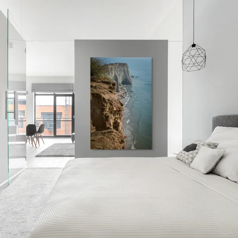 Tablou Canvas, "Stânci mărețe lângă mare albastră", Stâncă, Ocean, Valuri, Peisaj, Cer, Liniște, Natură, Coastă, 100 x 150 cm – poza 5