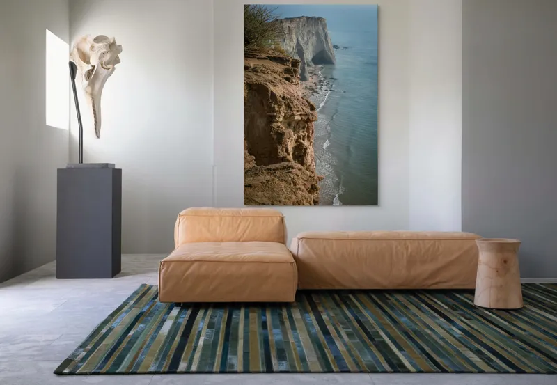 Tablou Canvas, "Stânci mărețe lângă mare albastră", Stâncă, Ocean, Valuri, Peisaj, Cer, Liniște, Natură, Coastă, 100 x 150 cm – poza 7