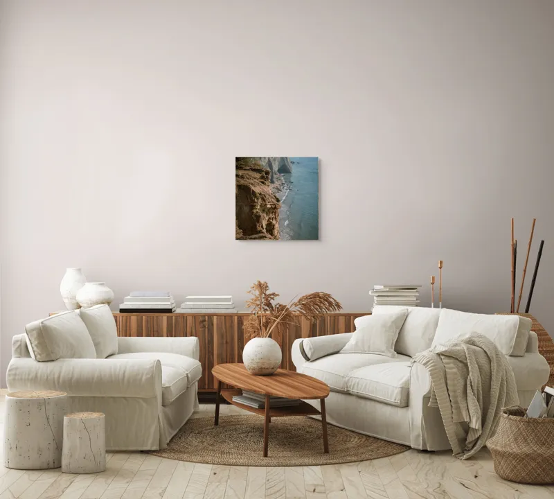 Tablou Canvas, "Stânci mărețe lângă mare albastră", Stâncă, Ocean, Valuri, Peisaj, Cer, Liniște, Natură, Coastă, 50 x 50 cm – poza 7