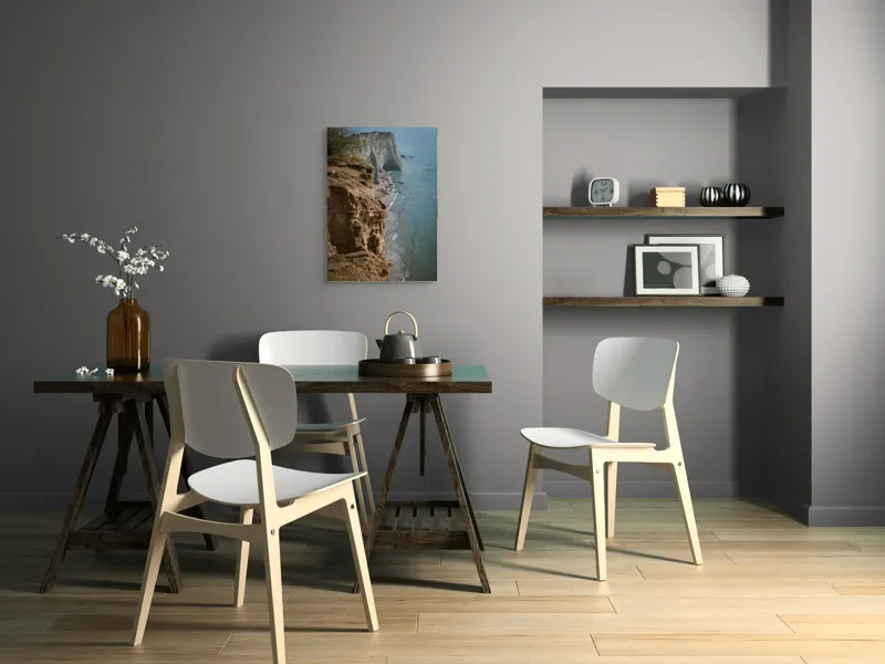 Tablou Canvas, "Stânci mărețe lângă mare albastră", Stâncă, Ocean, Valuri, Peisaj, Cer, Liniște, Natură, Coastă, 50 x 70 cm – poza 5