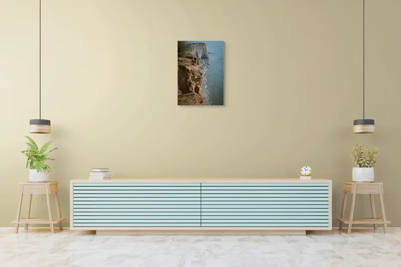 Tablou Canvas, "Stânci mărețe lângă mare albastră", Stâncă, Ocean, Valuri, Peisaj, Cer, Liniște, Natură, Coastă, 50 x 70 cm – poza 6