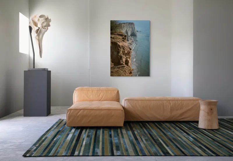 Tablou Canvas, "Stânci mărețe lângă mare albastră", Stâncă, Ocean, Valuri, Peisaj, Cer, Liniște, Natură, Coastă, 70 x 100 cm – poza 7