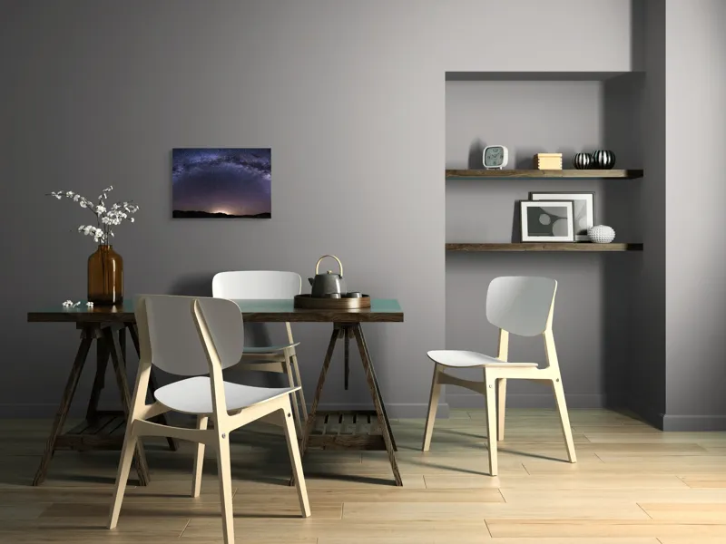 Tablou Canvas, "Calea Lactee deasupra orizontului nocturn", Stele, Galaxie, Cale, Lactee, Cer, Înstelat, Noapte, Infinit, Lumină, Arc, Univers, Mister, Splendoare, Viziune, Cosmică, 54 x 39 cm – poza 6